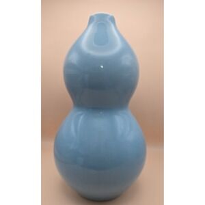 Blue Lamp Base Gourd Shape 13" Tall Ceramic Project Lamp